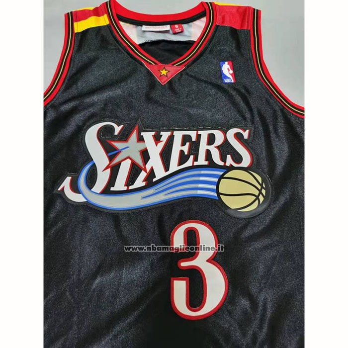 Maglia Philadelphia 76ers Allen Iverson #3 Mitchell & Ness 2006 Nero